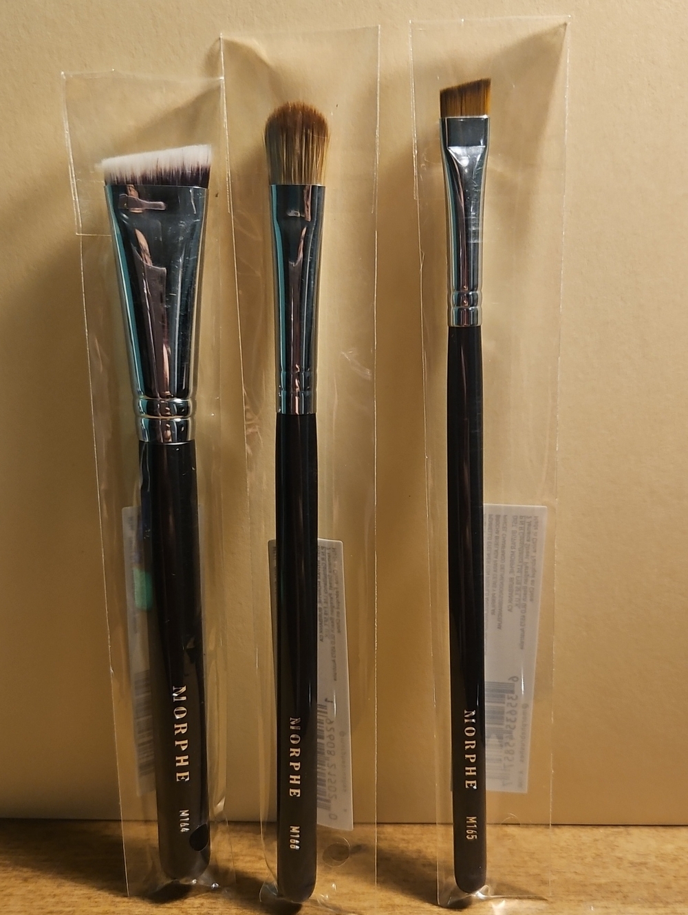 Morphe Black Eye & Concealer Brush Set with Silver Ferrules (3 Pieces)
